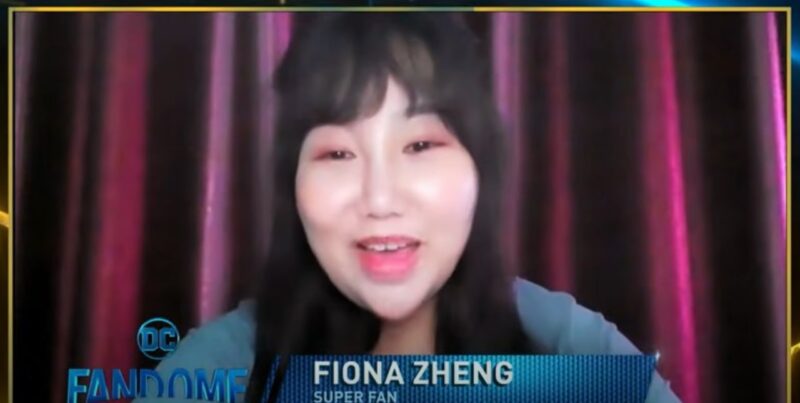 Fiona Zheng, at DC Fandome, at Zack Snyder's Justice League panel