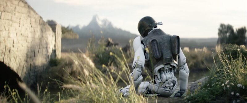 Rebel Moon — Parte 1: A Menina do Fogo. (Destaque) Jimmy (Interpretação de Dustin Ceithamer/Voz de Anthony Hopkins) em Rebel Moon — Parte 1: A Menina do Fogo. Cr. Netflix ©2023.